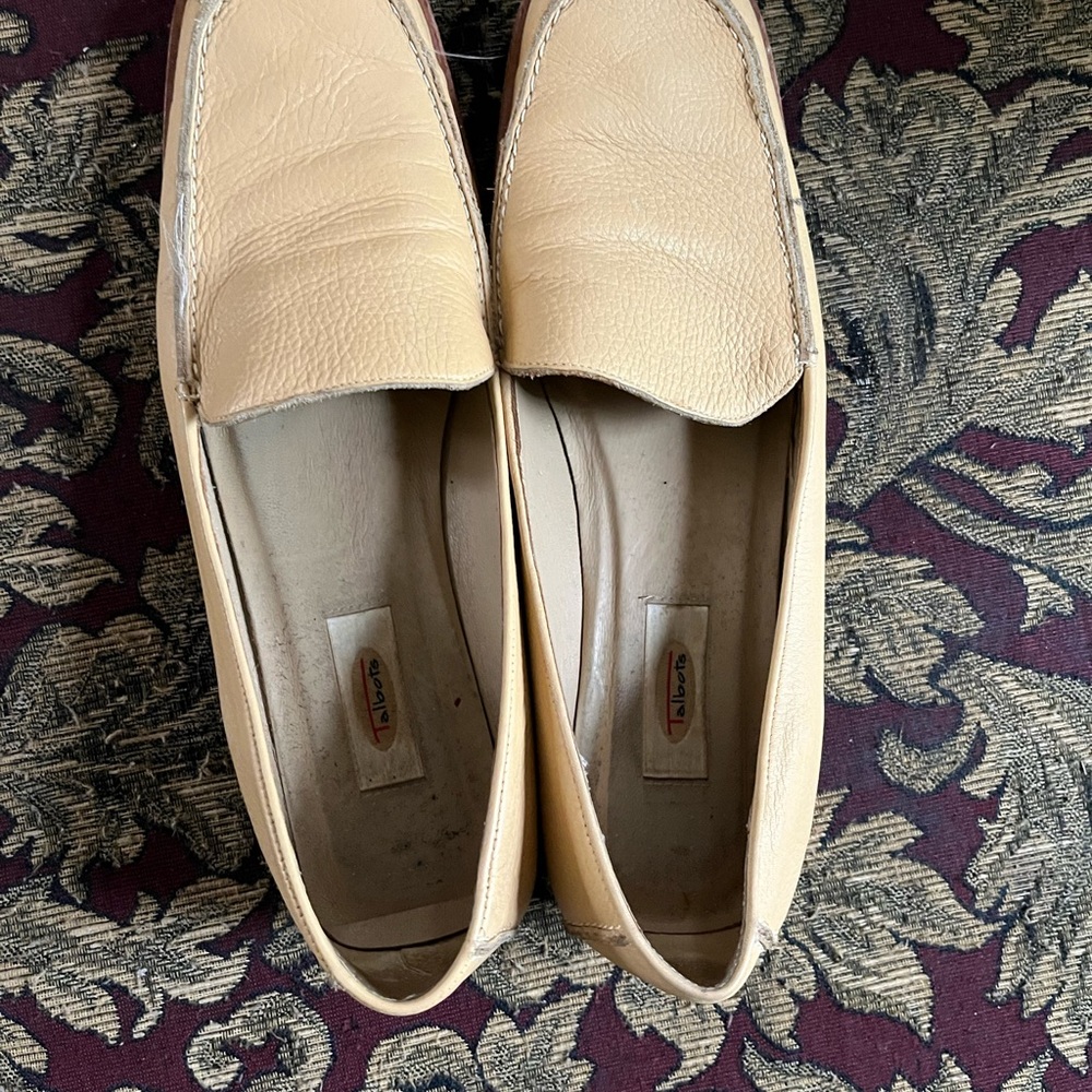 Talbots Beige Leather Loafers